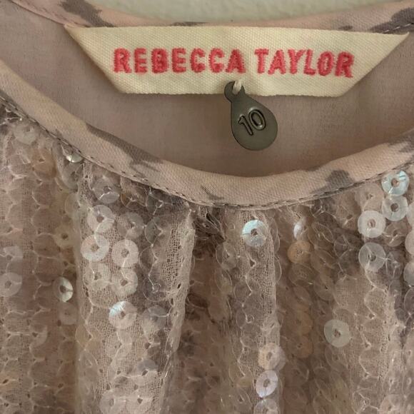 REBECCA TAYLOR Leopard Print Sequins Cocktail Party 70’s Women’s Size 10 - Picture 4 of 9
